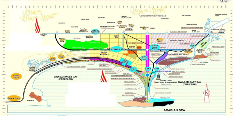 Globiz Avenue Gwadar Phase II Location in Gwadar Master Plan 2019